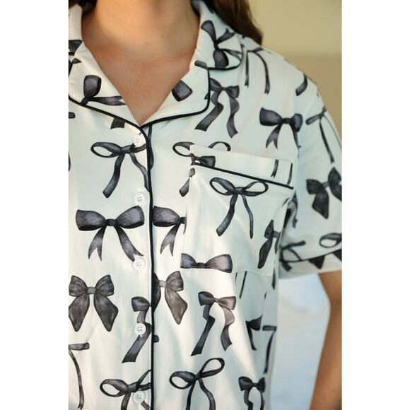 Jess Lea Midnight Bow Pant Ruffle Pajama Set - Picture 2 of 10